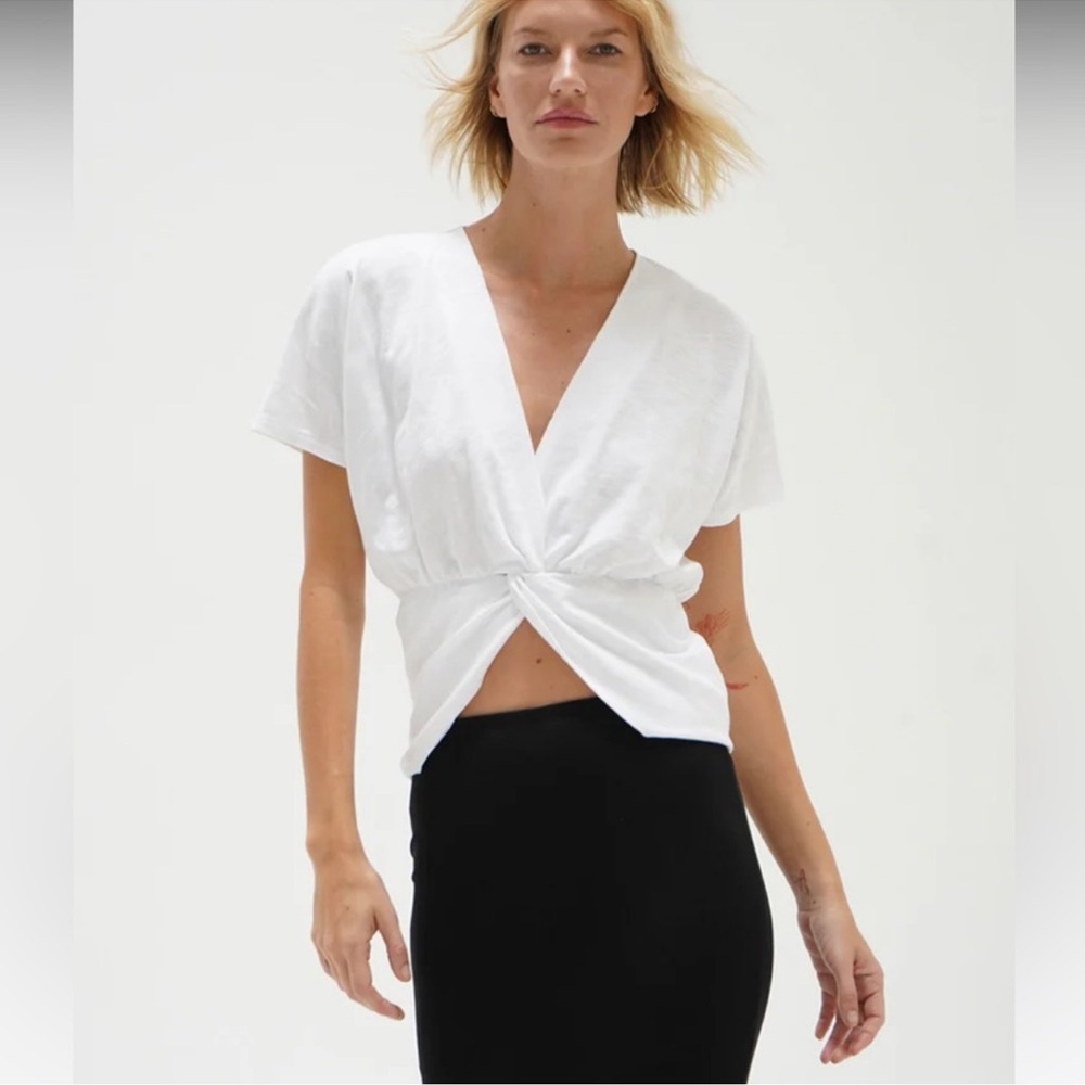 NWOT Revolve x LNA Karmen Cotton Twist in front top in white